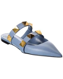 Valentino Roman Stud Leather Flat Women