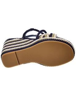 Valentino Rockstud 120 Leather & Rope Wedge Sandal Women -Fashionable Womens Clothing Store 1313431144 RLLD 4