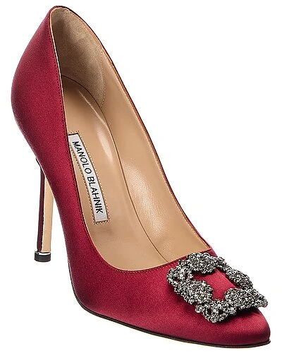 Manolo Blahnik Hangisi 105 Satin Pump Women 3 Manolo Blahnik Hangisi 105 Satin Pump Women