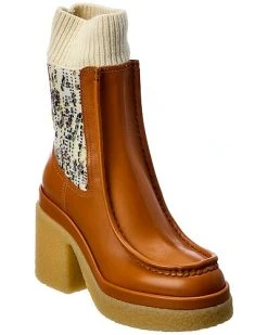 Chloé Jamie Sock Leather Bootie Women