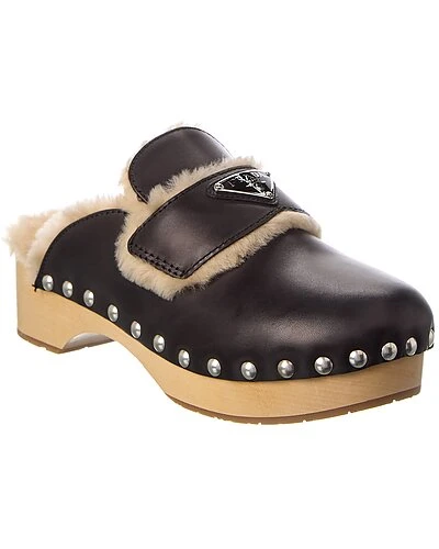 Prada Logo Studded Leather Mule Women 3 Prada Logo Studded Leather Mule Women