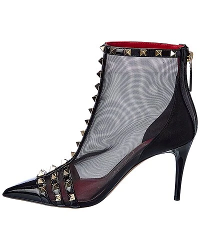 Valentino Rockstud Alcove 90 Mesh & Patent Boot Women 4 Valentino Rockstud Alcove 90 Mesh & Patent Boot Women - Image 2