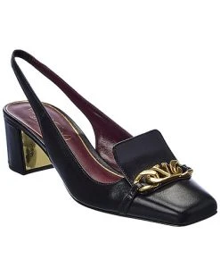 Valentino VLogo Chain 40 Leather Slingback Pump Women