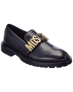 MOSCHINO Logo Leather Loafer Women