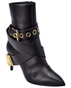 MOSCHINO Logo Leather Bootie Women