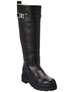 Salvatore Ferragamo Ryder F Leather Knee-High Boot Women