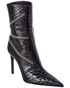 Giuseppe Zanotti Raquel 105 Snake-Embossed Leather Bootie Women