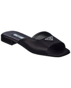 Prada Logo Satin Sandal Women