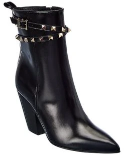 Valentino Rockstud 85 Leather Bootie Women