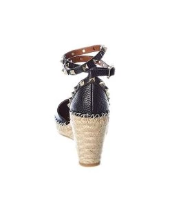 Valentino Rockstud 85 Grainy Leather Wedge Sandal Women 9 Valentino Rockstud 85 Grainy Leather Wedge Sandal Women -Fashionable Womens Clothing Store 1313492865 RLLD 3