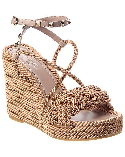 Valentino Torchon Rockstud 115 Rope Wedge Sandal Women 3 Valentino Torchon Rockstud 115 Rope Wedge Sandal Women