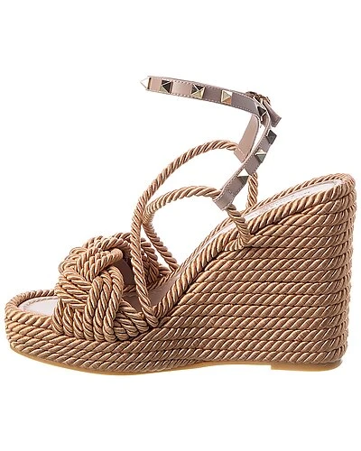 Valentino Torchon Rockstud 115 Rope Wedge Sandal Women 4 Valentino Torchon Rockstud 115 Rope Wedge Sandal Women - Image 2