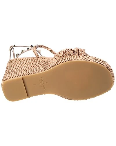 Valentino Torchon Rockstud 115 Rope Wedge Sandal Women 6 Valentino Torchon Rockstud 115 Rope Wedge Sandal Women - Image 4