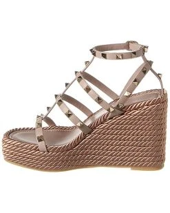 Valentino Rockstud 95 Leather Wedge Sandal Women 8 Valentino Rockstud 95 Leather Wedge Sandal Women -Fashionable Womens Clothing Store 1313493065 RLLD 2