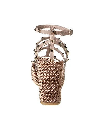 Valentino Rockstud 95 Leather Wedge Sandal Women 5 Valentino Rockstud 95 Leather Wedge Sandal Women - Image 3
