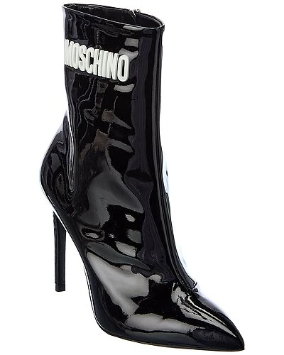 MOSCHINO Logo Patent Bootie Women 3 MOSCHINO Logo Patent Bootie Women