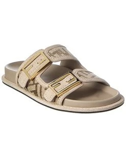 FENDI Feel FF Chenille & Suede Sandal Women