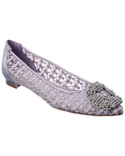 Manolo Blahnik Hangisi Lace Flat Women