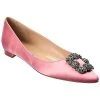 Manolo Blahnik Hangisi Satin Flat Women