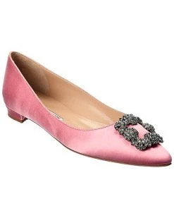 Manolo Blahnik Hangisi Satin Flat Women