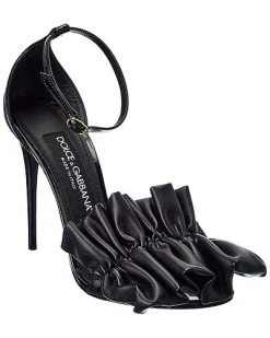 Dolce & Gabbana Ruched Leather Sandal Women
