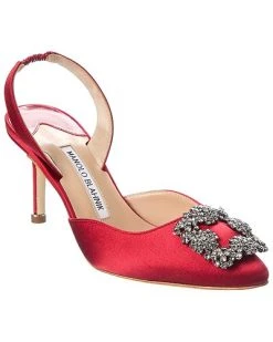 Manolo Blahnik Hangisli 70 Satin Slingback Pump Women