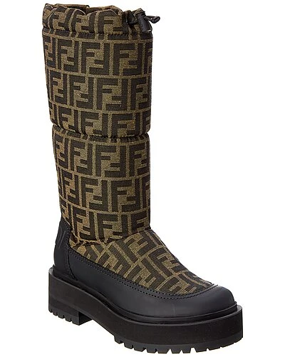 FENDI Signature Leather-Trim Boot Women 3 FENDI Signature Leather-Trim Boot Women
