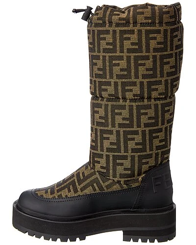 FENDI Signature Leather-Trim Boot Women 4 FENDI Signature Leather-Trim Boot Women - Image 2