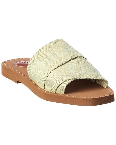 Chloé Woody Logo Canvas Slide Women 3 Chloé Woody Logo Canvas Slide Women
