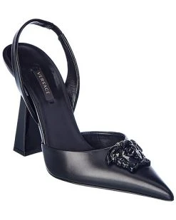 Versace La Medusa Leather Slingback Pump Women