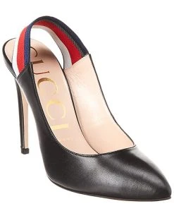 Fashionable Womens Clothing Store 23 Gucci Sylvie Web & Leather Slingback Pump Women