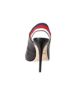Gucci Sylvie Web & Leather Slingback Pump Women -Fashionable Womens Clothing Store 1313589322 RLLD 3