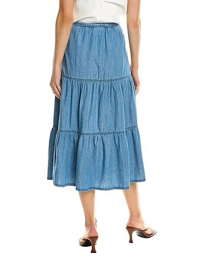 Ba&sh Tiered Midi Linen-Blend Skirt Women 4 Ba&sh Tiered Midi Linen-Blend Skirt Women - Image 2