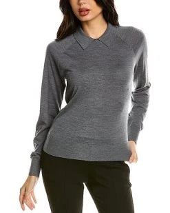 THEORY Collared Wool-Blend Sweater Women