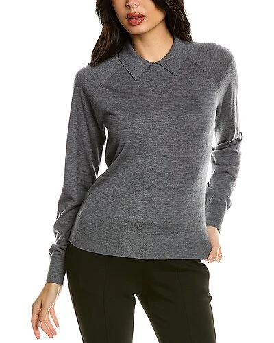 THEORY Collared Wool-Blend Sweater Women 3 THEORY Collared Wool-Blend Sweater Women