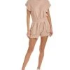 Washed Texture Terry Romper Women