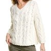 V-Neck Cabled Wool Sweater Women 2 V-Neck Cabled Wool Sweater Women -Fashionable Womens Clothing Store 1411518274 RLLD 1