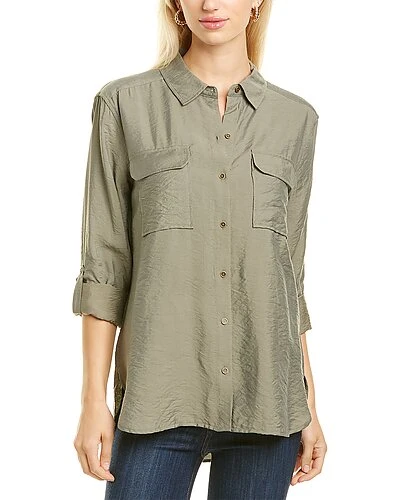 Vince Camuto Flowy Rumple Relaxed Utility Shirt Women 3 Vince Camuto Flowy Rumple Relaxed Utility Shirt Women