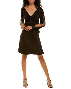 Twist Front Split A-Line Dress Women