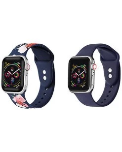 Unisex 2-Pack Of Silicone Bands For Apple Watch Women