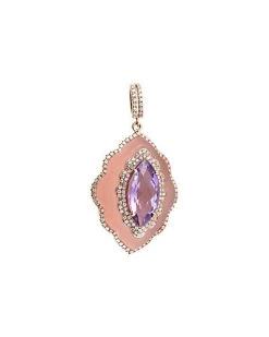 18K Rose Gold 0.81 Ct. Tw. Diamond & Gemstone Pendant Women