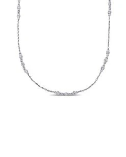 14K White Gold 0.48 Ct. Tw. Diamond Necklace Women