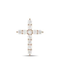 14K Rose Gold 0.42 Ct. Tw. Diamond Cross Pendant Women