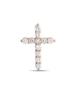 14K Rose Gold 0.75 Ct. Tw. Diamond Cross Pendant Women