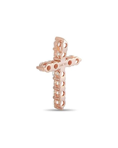 14K Rose Gold 0.75 Ct. Tw. Diamond Cross Pendant Women 4 14K Rose Gold 0.75 Ct. Tw. Diamond Cross Pendant Women - Image 2
