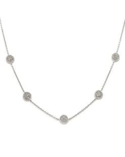 Ver 0.16 Ct. Tw. Diamond Round Plate Necklace Women