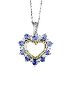 14K Two-Tone 1.33 Ct. Tw. Diamond & Tanzanite Necklace Women