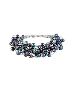 Freshwater Pearls Rhodium Plated 6-7mm Freshwater Pearl Bracelet Women