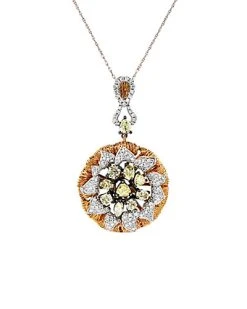 Fine Jewelry 18K Two-Tone 2.85 Ct. Tw. Diamond Necklace Women