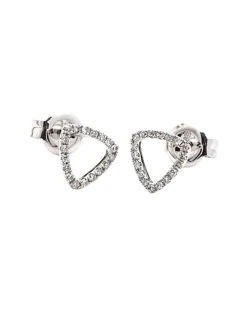 14K 0.11 Ct. Tw. Diamond Triangle Earrings Women